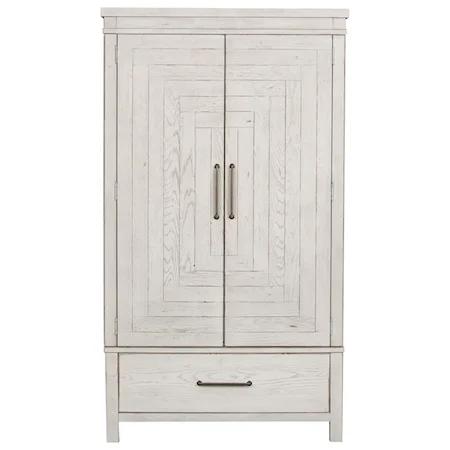 Contemporary 2-Door Armoire with Adjustable Interior Shelves